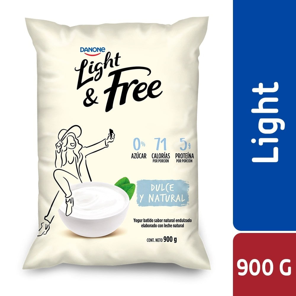 Yoghurt batido light sabor natural bolsa