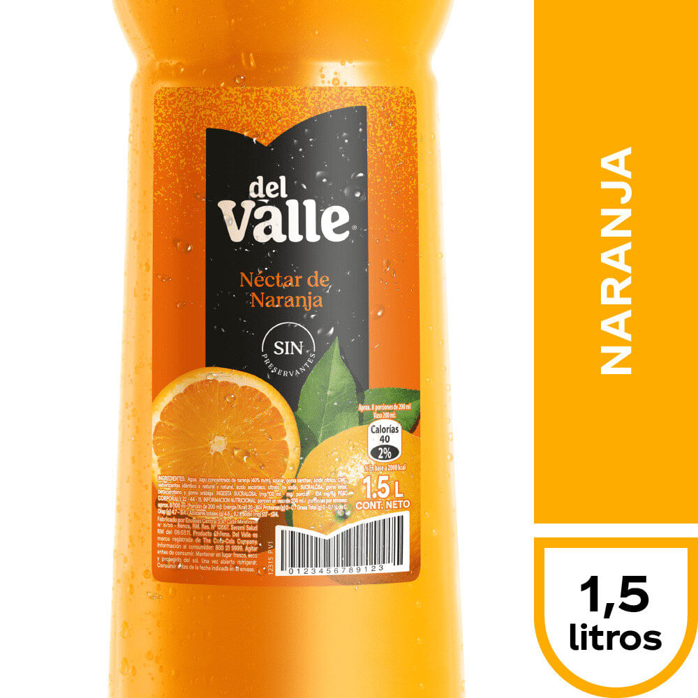 Néctar sabor naranja botella