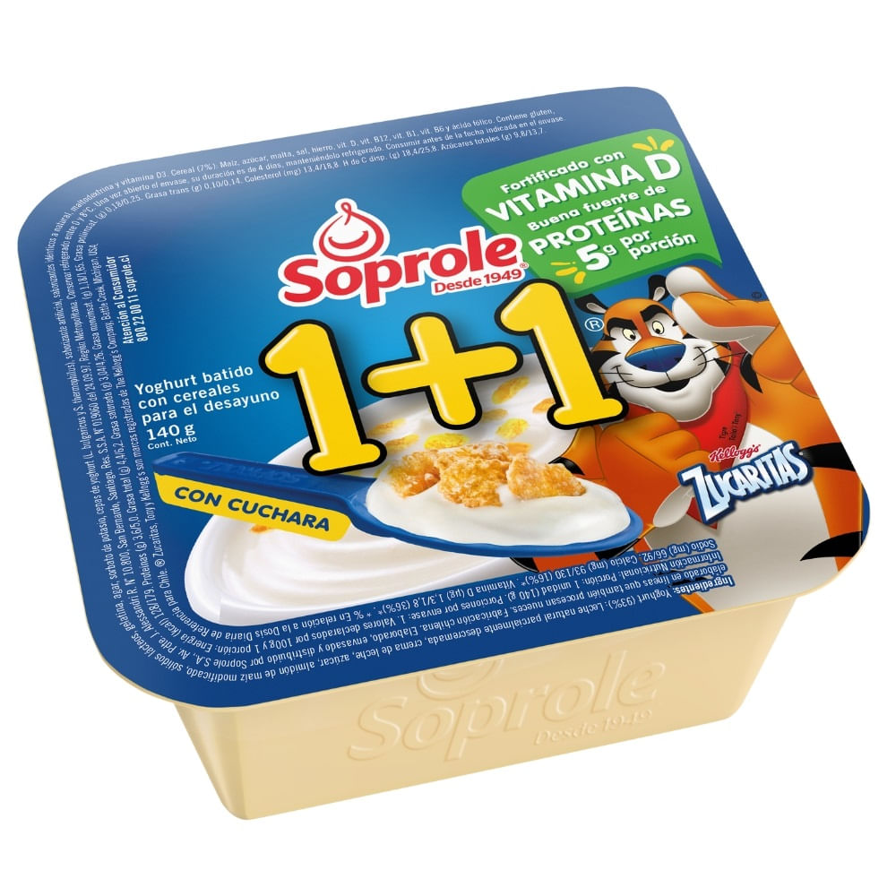 Yoghurt con cereal 1+1 zucaritas pote